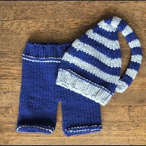 Baby boy newborn photography set - hat & pants